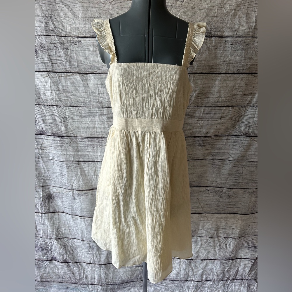 NWT Madewell Ruffle-Strap Empire Dress in Pearl Ivory size 6 - Picture 5 of 15